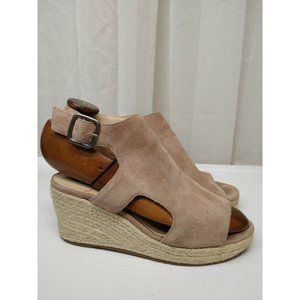Tan Suede Woven Espadrille Platform Wedge Sandal Sole Society Camreigh US Sz 7.5